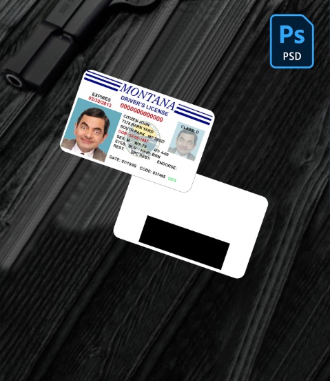 USA Montana driving license version 3 PSD